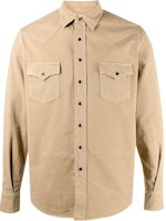 SAINT LAURENT Solid Color Button-Up Long Sleeve Shirt Brown 597059Y27BB9241 SAINT LAURENT Solid Color Button-Up Long Sleeve Shirt Brown 597059Y27BB9241