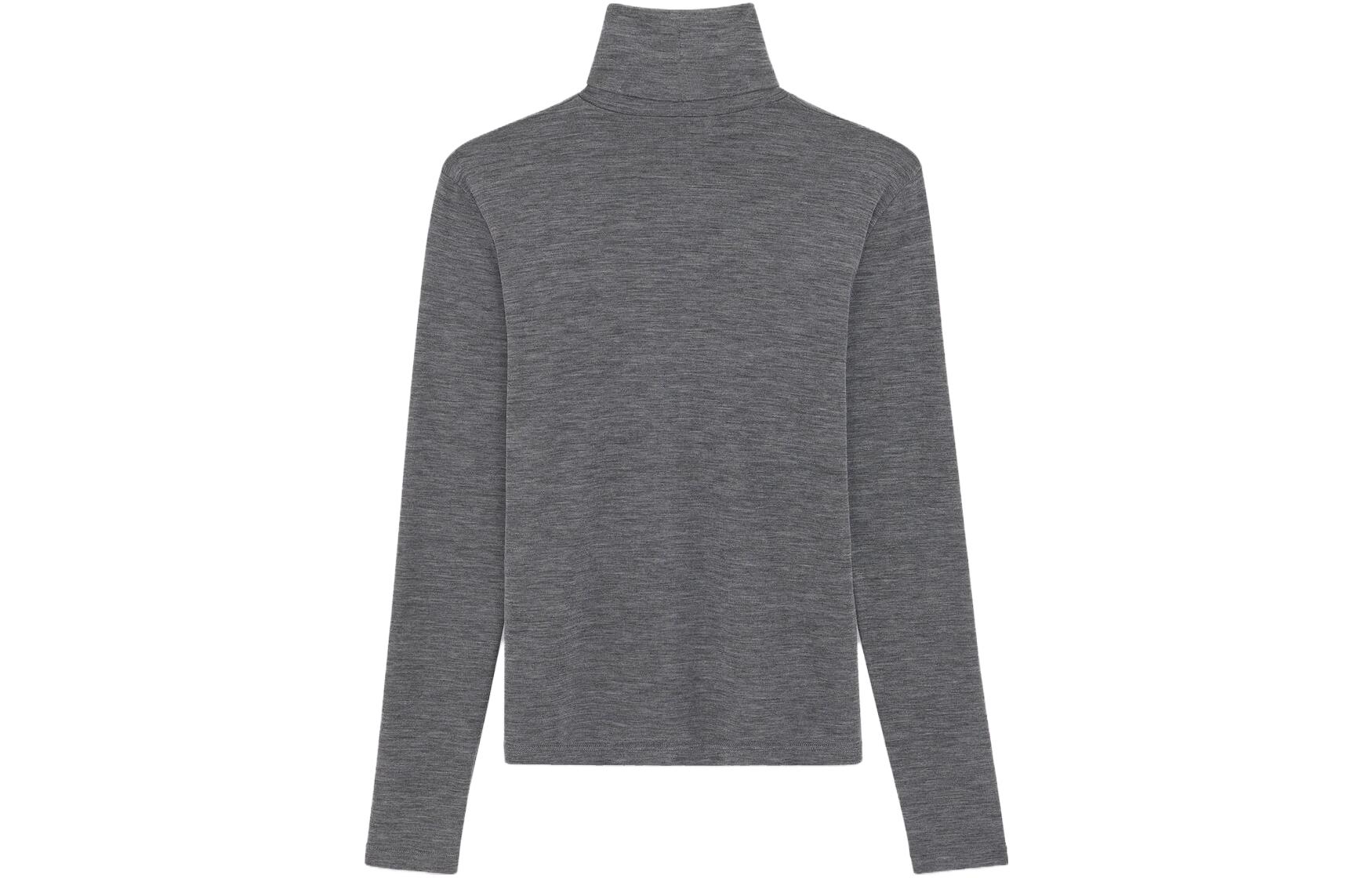 Lookbook SAINT LAURENT  Solid High-Neck Pullover Sweater in Ash Gray. 752477-Y37LS-1206
