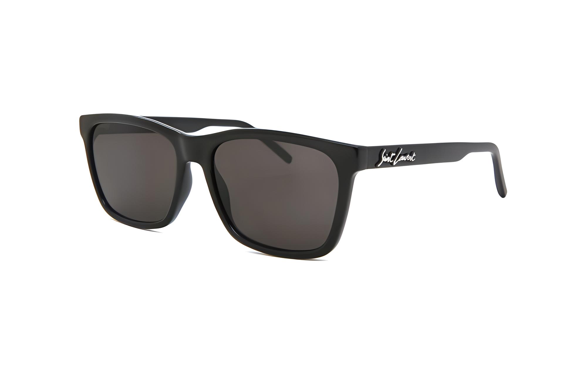Saint Laurent  Square Acetate Black Sunglasses - UV Protection. SL31800156