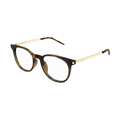 SAINT LAURENT Tortoiseshell Round Optical Glasses Metal Acetate Frame. SL683F