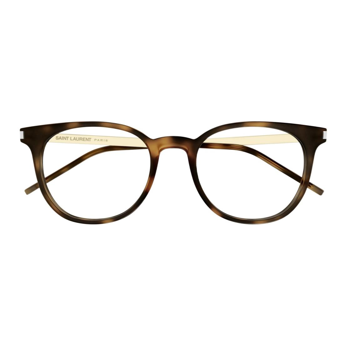 Lookbook SAINT LAURENT Cermin Mata Bingkai Bulat Tortoiseshell Logam Acetate. SL683F