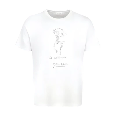 SAINT LAURENT White Letter Print Crew Neck T-Shirt 646371Y36AL9766