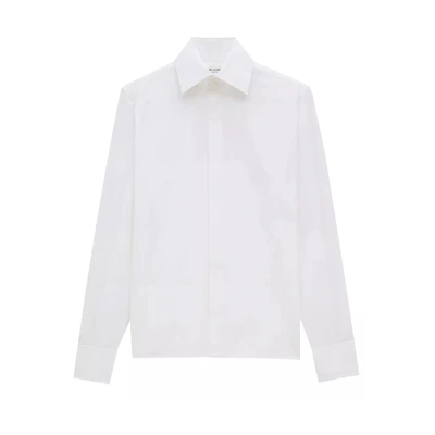 SAINT LAURENT White Long Sleeve Casual Shirt with Pointed Collar 793321Y1H489000