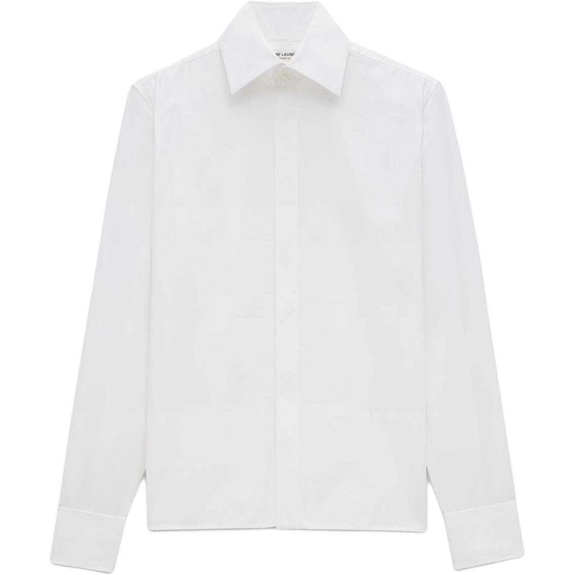 Order SAINT LAURENT 白色長袖尖領休閒襯衫 793321Y1H489000