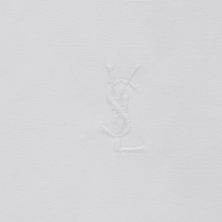 Shop SAINT LAURENT 白色長袖尖領休閒襯衫 793321Y1H489000
