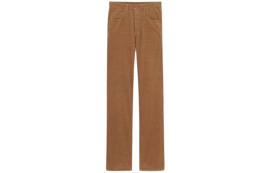 SAINT LAURENT  Yellow Solid Color Straight-Leg Casual Pants. 775736Y04EG5170