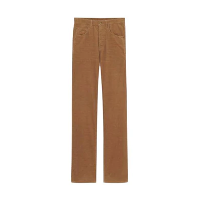 SAINT LAURENT Yellow Solid Color Straight-Leg Casual Pants. 775736Y04EG5170