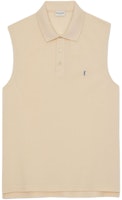 SAINT LAURENT Yellow Solid Sleeveless Casual Polo Shirt. 775377Y37HC7265 SAINT LAURENT Yellow Solid Sleeveless Casual Polo Shirt. 775377Y37HC7265