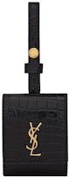 Saint Laurent AirPods Case Monogram Crocodile-Embossed Shiny Leather Black Saint Laurent AirPods Case Monogram Crocodile-Embossed Shiny Leather Black