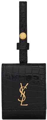 Saint Laurent AirPods Case Monogram Crocodile-Embossed Shiny Leather Black Buy Saint Laurent AirPods Case Monogram Crocodile-Embossed Shiny Leather Black