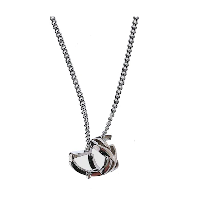 SAINT LAURENT Alphabet Twisted Pendant Brass Necklace Unisex Couple Style. 651779Y15008126