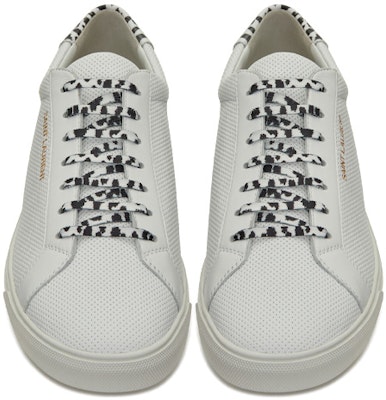 Saint Laurent Andy 'Perforated - Putih Babycat' Sepatu 606833-1U9A0-9966 Shop Saint Laurent Andy 'Perforated - Putih Babycat' Sepatu 606833-1U9A0-9966
