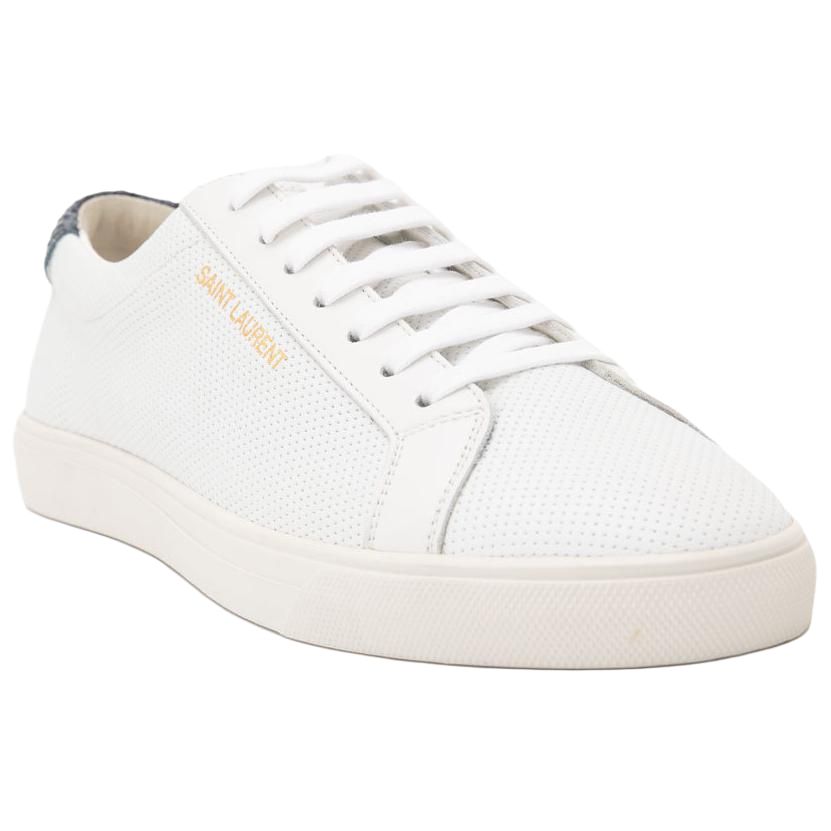 Lookbook Saint Laurent Andy ''Perforato - Bianco Blu Serpente'' 606833-1U930-9464