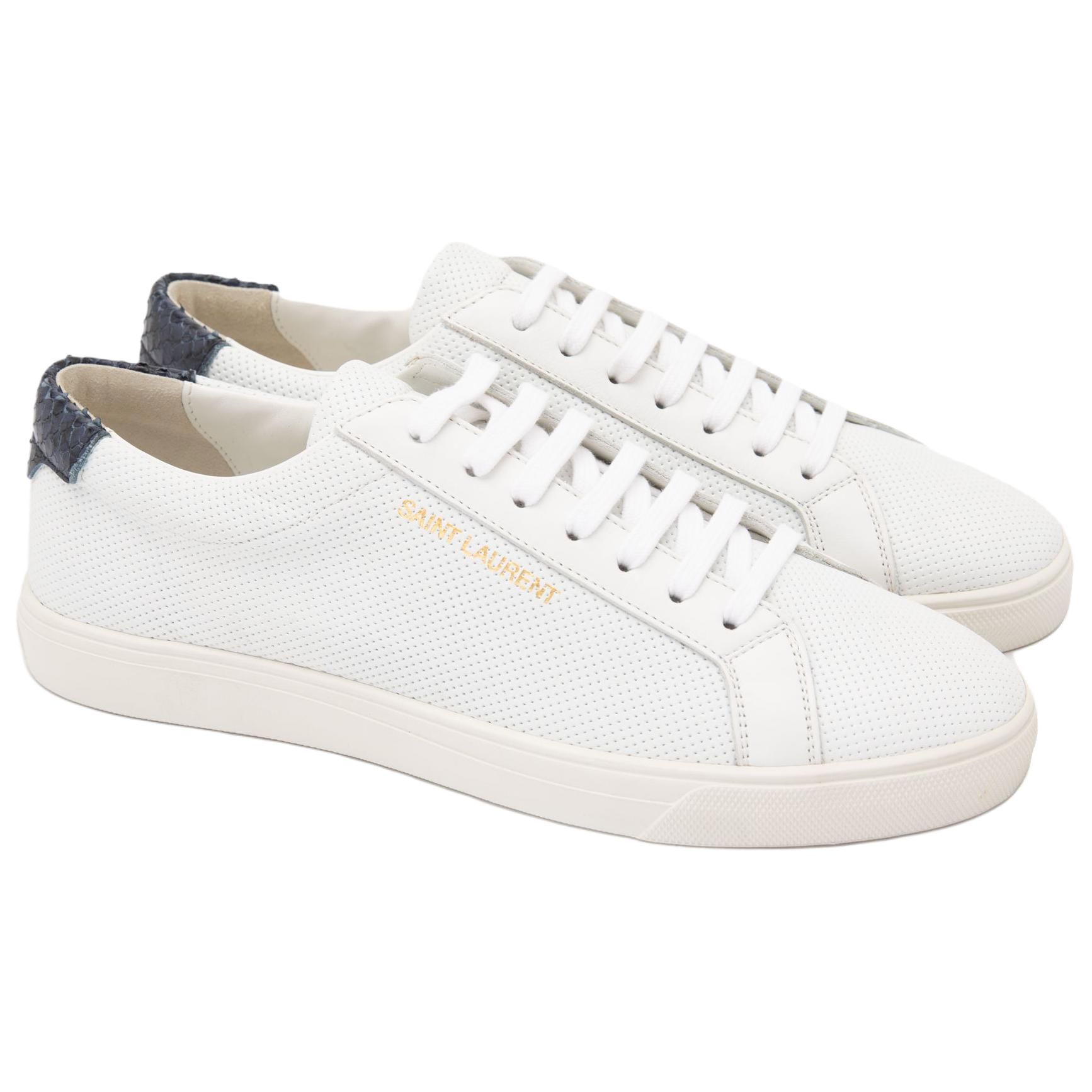 Shop Saint Laurent Andy ''Perforato - Bianco Blu Serpente'' 606833-1U930-9464