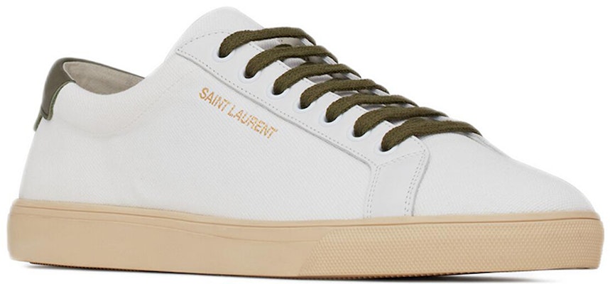 Saint Laurent Andy 'Putih Hijau Tua' Sneakers 712126-12N70-8513 Order Saint Laurent Andy 'Putih Hijau Tua' Sneakers 712126-12N70-8513