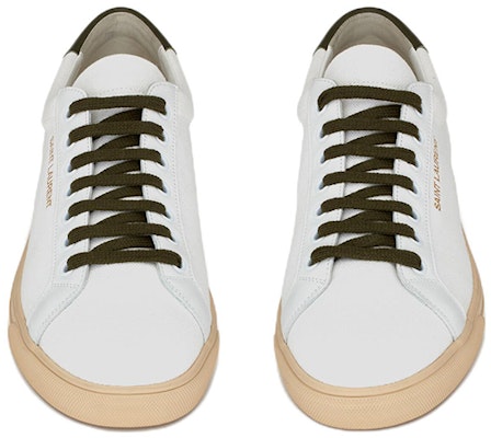 Saint Laurent Andy 'Putih Hijau Tua' Sneakers 712126-12N70-8513 Lookbook Saint Laurent Andy 'Putih Hijau Tua' Sneakers 712126-12N70-8513
