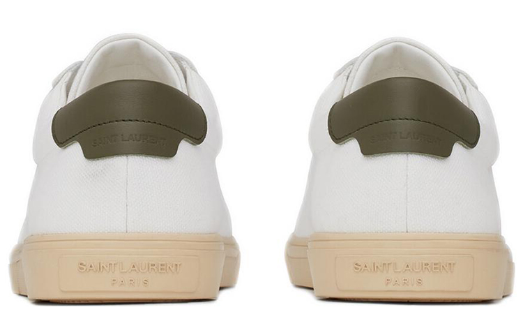 Shop Saint Laurent Andy 'Putih Hijau Tua' Sneakers 712126-12N70-8513