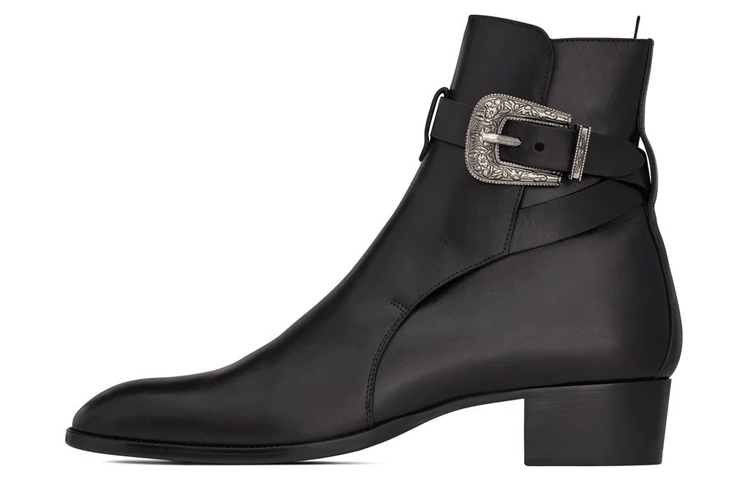 Saint Laurent Ankle Boot 'Black Side Buckle' 68830228N001000