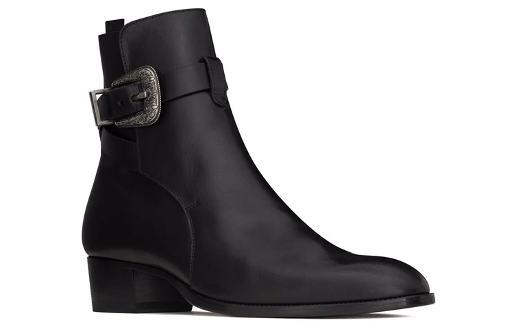 Lookbook Bota Tobillera Saint Laurent 'Negra con Hebilla Lateral' 68830228N001000