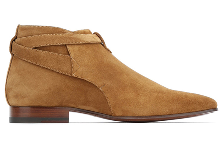 Order Saint Laurent Sepatu Boot Mata Kaki 'Khaki Suede' 379762BT3002712