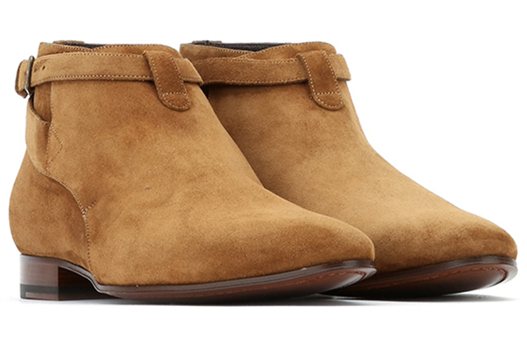 Lookbook Saint Laurent Sepatu Boot Mata Kaki 'Khaki Suede' 379762BT3002712