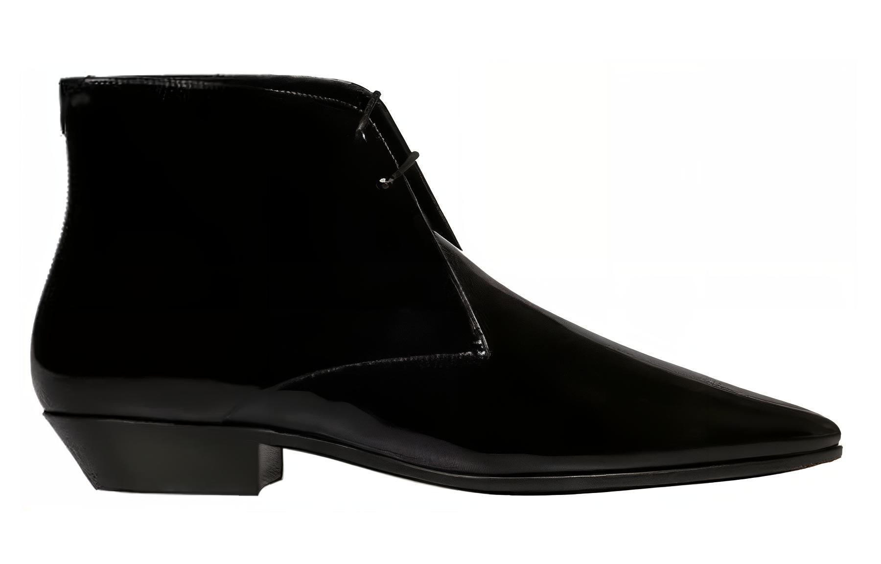 Order 생 로랑 블랙 레더 앵클 부츠 (Saeng Loreng Beullaek Ledeo Aengkeul Butseu) 5818450D5001000