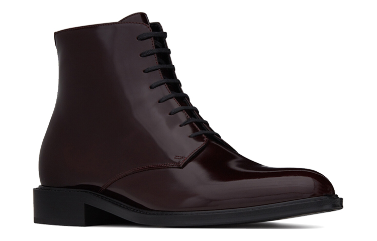 Lookbook Saint Laurent Army 20 Lace Up Boot 'Burgundy' 6323581YZ006014