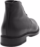 Shop SAINT LAURENT聖羅蘭 Army 皮革 亮面系帶 短靴 男款 黑色