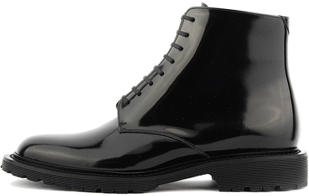 Saint Laurent Army 'Shiny Black Leather Lace-Up Ankle Boots' 632364AAAS61000 Buy Saint Laurent Army 'Shiny Black Leather Lace-Up Ankle Boots' 632364AAAS61000