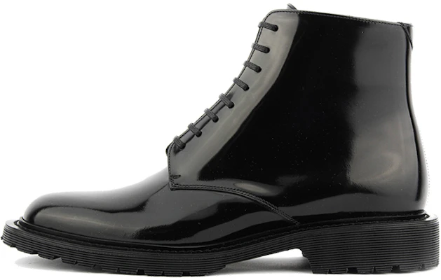 Saint Laurent Army 'Shiny Black Leather Lace-Up Ankle Boots' 632364AAAS61000 Buy Saint Laurent Army 'Shiny Black Leather Lace-Up Ankle Boots' 632364AAAS61000