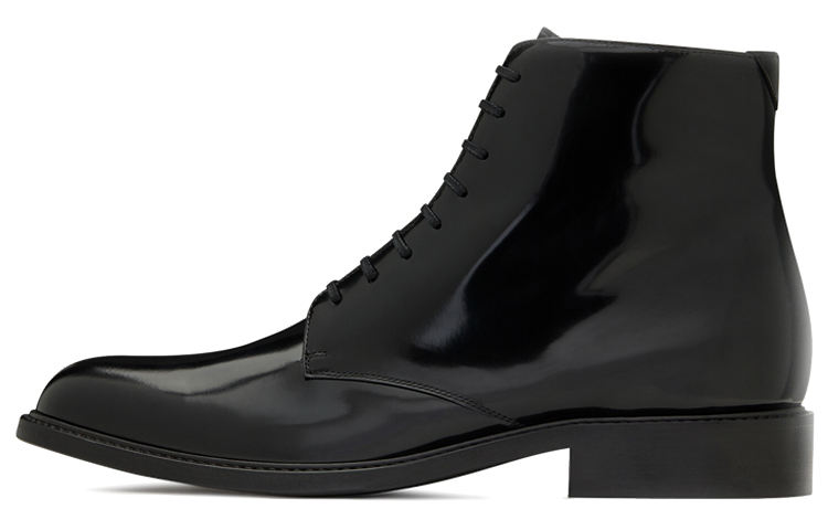 Saint Laurent Army Lace-Up Patent Ankle Boots 'Black' 6323581YZ001000