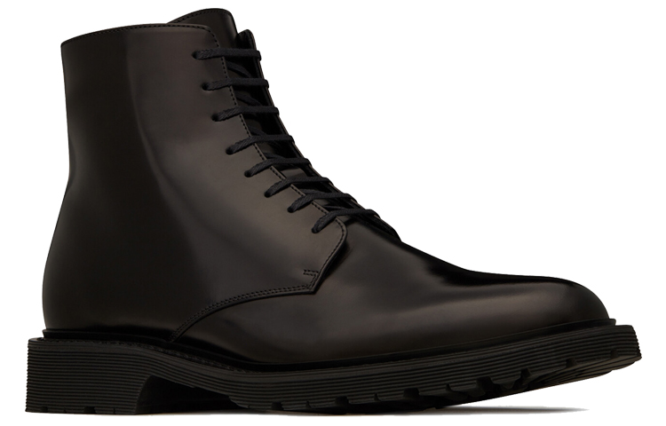 Lookbook Saint Laurent Kasut Mid-Top 'Kulit Hitam Licin' 6323641Y0001000