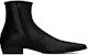 Saint Laurent Arsun 'But Hitam Kulit Berkilo dengan Gesper' 73171625N001000