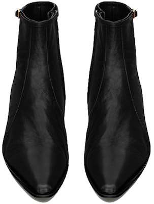 Saint Laurent Arsun 'Black Patent Leather Buckled Boot' 73171625N001000 Shop Saint Laurent Arsun 'Black Patent Leather Buckled Boot' 73171625N001000