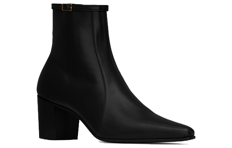 Lookbook SAINT LAURENT Arsun 牛皮 拉鍊 時尚短靴 7cm 男款 黑色