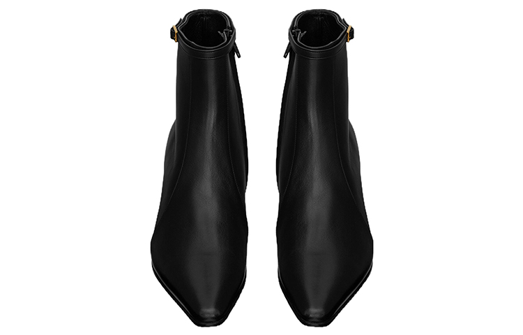 Shop SAINT LAURENT Arsun 牛皮 拉鍊 時尚短靴 7cm 男款 黑色