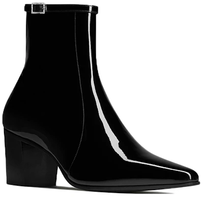 Saint Laurent Arsun Boot 'Black Patent Crystal Buckle' 7357581TV001000 Lookbook Saint Laurent Arsun Boot 'Black Patent Crystal Buckle' 7357581TV001000
