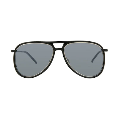Saint Laurent Aviator-Style Injection Sunglasses Black/Silver (CLASSIC11R-30010761-002)