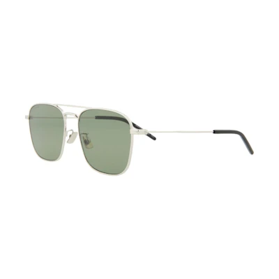 Saint Laurent Aviator Sunglasses Silver/Green (SL309-30008020-003)