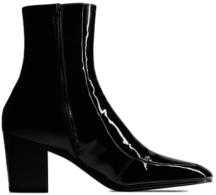 Saint Laurent Beau Boots 'Kulit Patent Hitam Zip' 713137AAA4Q1000 Order Saint Laurent Beau Boots 'Kulit Patent Hitam Zip' 713137AAA4Q1000