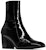 Saint Laurent Beau Boots 'Kulit Patent Hitam Zip' 713137AAA4Q1000