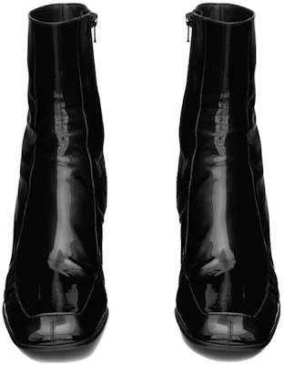 Saint Laurent Beau Boots 'Kulit Patent Hitam Zip' 713137AAA4Q1000 Shop Saint Laurent Beau Boots 'Kulit Patent Hitam Zip' 713137AAA4Q1000