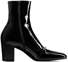 Order Saint Laurent Beau Bottines Mode Noires à Bout Carré Vernies 709468AAA4U1000