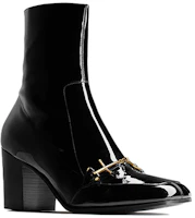 Lookbook Saint Laurent Beau Bottines Mode Noires à Bout Carré Vernies 709468AAA4U1000