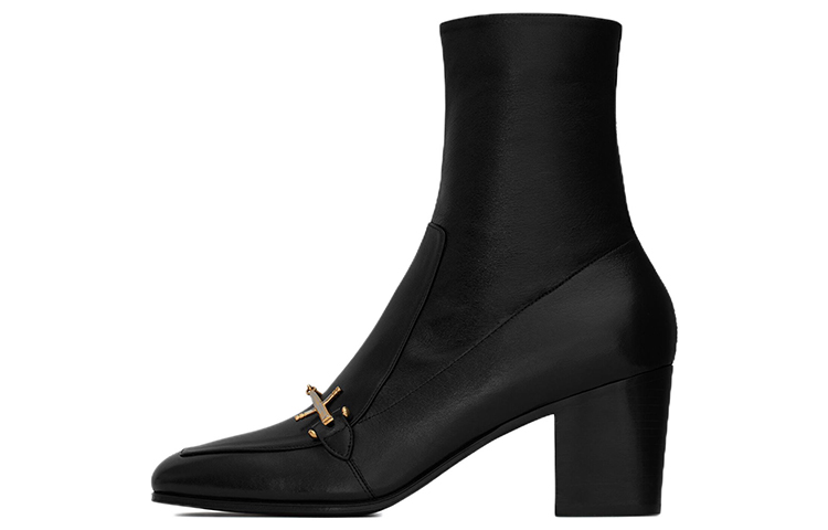 Saint Laurent Beau Short Boots 'Metal Buckle Black' 70946825NCC1000