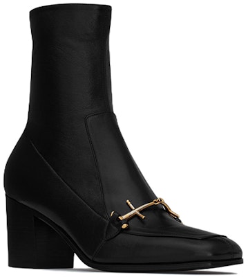 Saint Laurent Beau Short Boots 'Metal Buckle Black' 70946825NCC1000 Lookbook Saint Laurent Beau Short Boots 'Metal Buckle Black' 70946825NCC1000