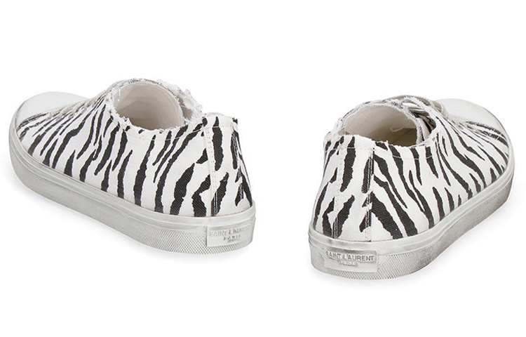 Shop Saint Laurent Bedford Baskets ''Imprimé Zèbre'' 602462-1OD00-9074
