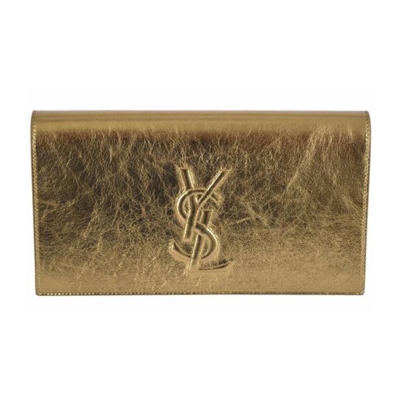 Saint Laurent Belle de Jour Clutch Large Metallic Gold