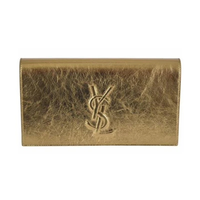 Saint Laurent Belle de Jour Clutch Large Metallic Gold