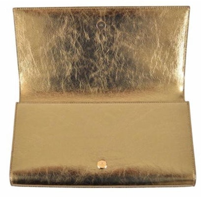 Saint Laurent Belle de Jour Clutch Besar Emas Metalik Lookbook Saint Laurent Belle de Jour Clutch Besar Emas Metalik